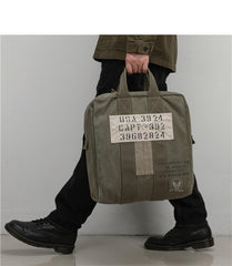 Canvas Army Vertical HandBag