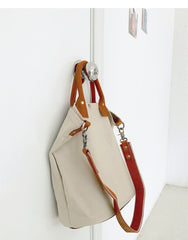 White Gray Canvas Tote Bag