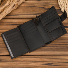 trifold leather wallet men's​