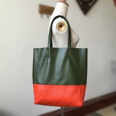 tote bag genuine leather Leather Tote Bag Two Tone Tote Bag Womens Two Tone Purse Leather Work Tote Bag