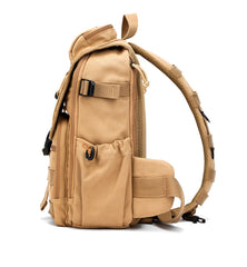 Side Khaki Tactical Canvas Large Sling Bag For Men