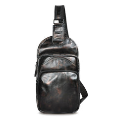 soft leather sling bag Leather Chest Bag For Men Cool Leather Sling Bag Mens Sling Crossbody Backpack