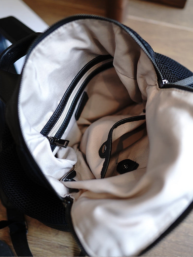 Nylon Leather Backpack Black Womens Travel Backpack Purse Nylon Net Sc