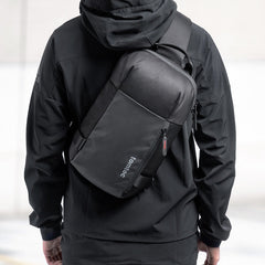 Black 14‘’ Laptop Large Sling Bag For Big Men