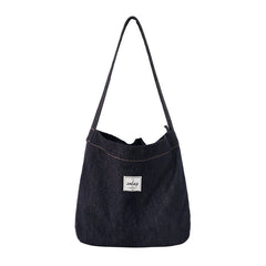 Women Blue Denim Shoulder Tote Bag Denim Medium Size Tote Crossbody Bags for Men