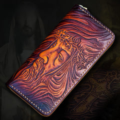 handmade tooled leather wallets Tooled Leather Wallet Christian Wallet for Men Biker Wallet God Wallet Handmade Wallet Cool Wallet