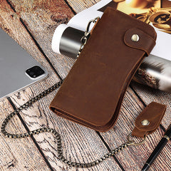 chains for mens wallets Cool leather biker wallet trucker wallet leather chain wallet mens Brown long wallet with chain 