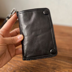  wristlet wallet small​ dark brown wristlet wallet​ leather clutch wallet​ biker chain wallet Leather Wristlet Wallet for Men