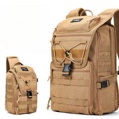 Khaki Tactical Canvas Large Sling Bag For Men Khaki Military Sling Bag For Big Men