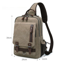 large sling bag School sling crossbody bag Canvas Large Sling Bag For Men one strap backpack