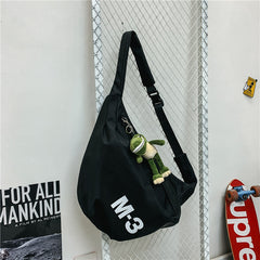 Nylon Black Large Sling Bag For Men 