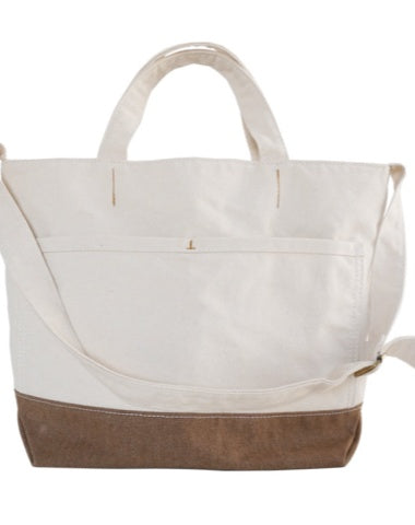 White&Khaki Canvas Handbag