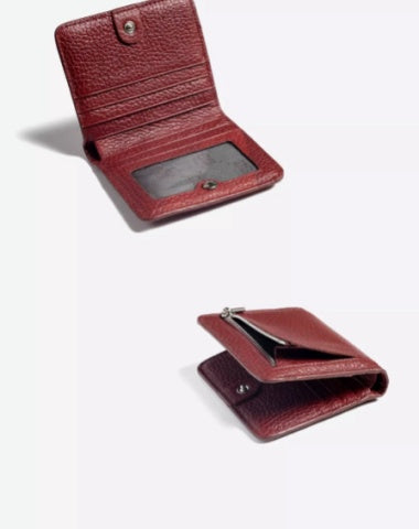 Women's Small Wallet Women's Billfold Red Leather Billfolds for Women Women's Short Wallet