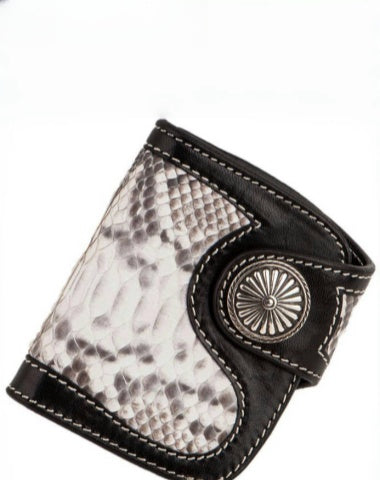 Biker Chain Wallet Handmade Leather Wallet Biker Wallet Snake Skin Wallet Cool Wallets for Men