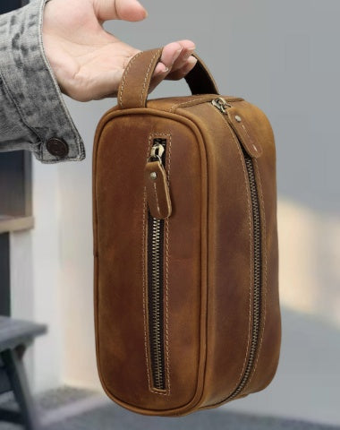 Leather Toiletry Bag for Men Leather Dopp Kits for Men Mens Ditty Bags Leather