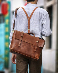 Leather Briefcase Workbag for Men Leather Briefcases Men Mens Leather Briefcases Shouler Laotop Bag