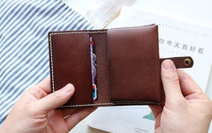 Leather Mens Small Card Wallets Front Pocket Wallet Cool Change Wallet for Men