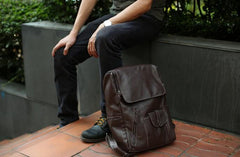 Leather Mens Backpacks Cool Travel Backpacks Laptop Backpack for men