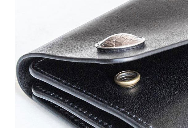 Handmade Sterling Silver Wallet Chain and Horsehide Wallet Collaboration —  Black Bear Brand