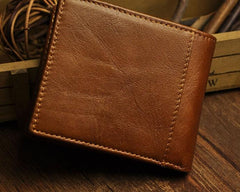 Cool Leather Mens Slim Small Wallet billfold Slim Front Pocket Wallet for Men