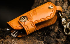 Handmade Leather Tooled Mens Cool Car Key Wallets Car Key Holder Car for Men