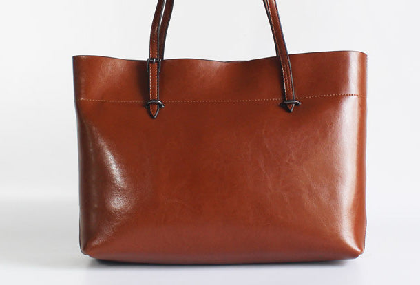Large Cowhide Tote Purse Handbag Leather Shoulder Bag Womens Brown Tan Fur