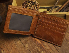 Cool Leather Mens Slim Small Wallet billfold Slim Front Pocket Wallet for Men