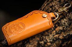 Handmade Leather Tooled Mens Cool Car Key Wallets Car Key Holder Car for Men