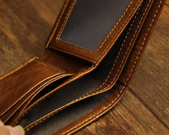 Cool Leather Mens Slim Small Wallet billfold Slim Front Pocket Wallet for Men