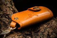 Handmade Leather Tooled Mens Cool Car Key Wallets Car Key Holder Car for Men