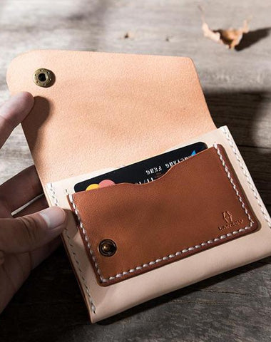 Handmade Leather Mens Cool billfold Wallet Card Holder Small Card Slim Wallets for Men