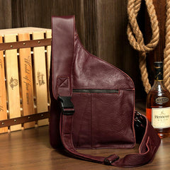 Leather Mens Cool Sling Bag Crossbody Bag Chest Bag for men