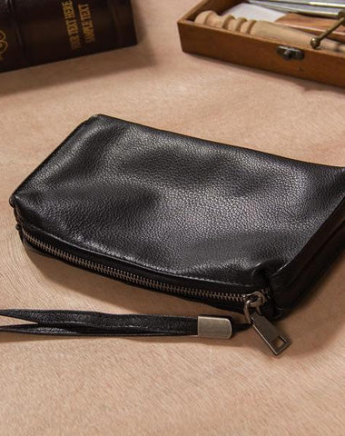 Men's Wallet Male Genuine Leather Clutch Male Purse For Men Cltuch Bag Long Men's  Purse Leather Money Bag Mens Wallets 9041 9041-black