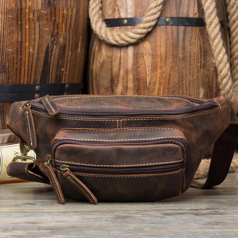 Personalized Leather Fanny Pack for Men Leather Hip Bag -  UK