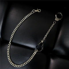 Badass Silver Mens Pants Chain Cool Hand-Cuffs Wallet Chain For Men