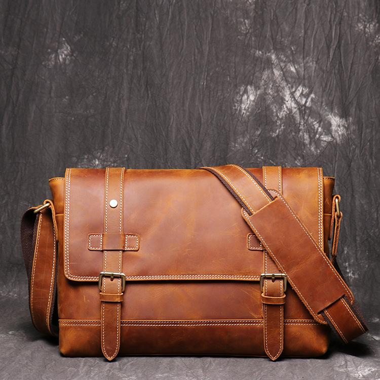 Springbok LARGE POSTMAN Bag - Laptop + extras (Large size) – Hide Vibe