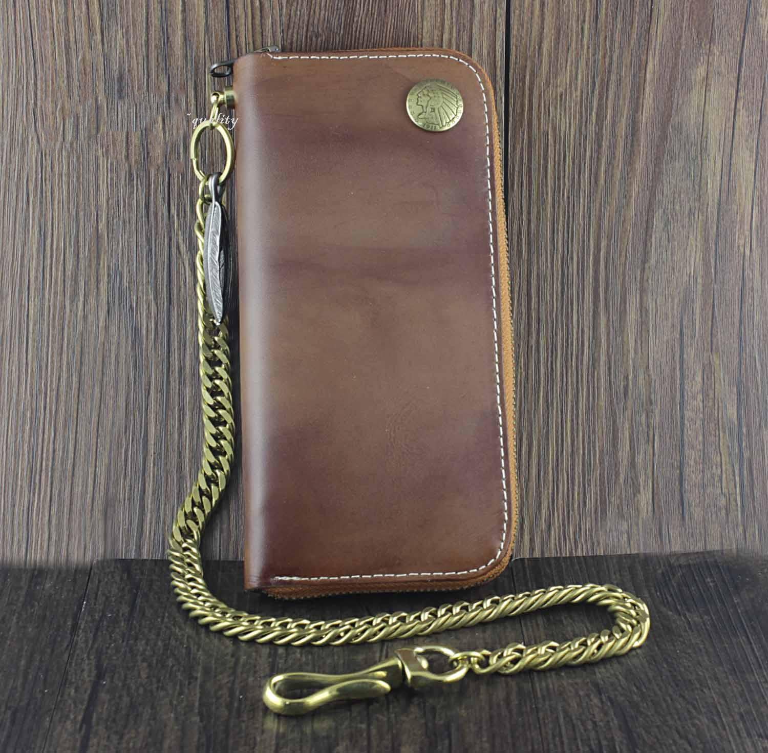 Handmade Leather Tooled Prajna Mens Chain Biker Wallet Cool Leather Wa –  imessengerbags