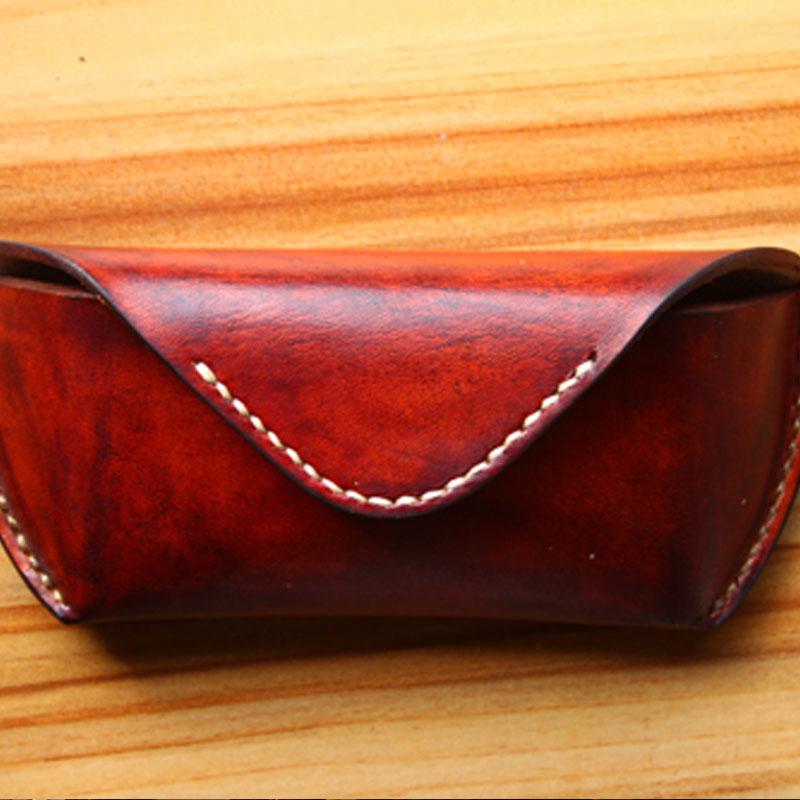 Handmade Mens Cool Leather Glasses Case Glasses Box Glasses Holder Eyeglass Case