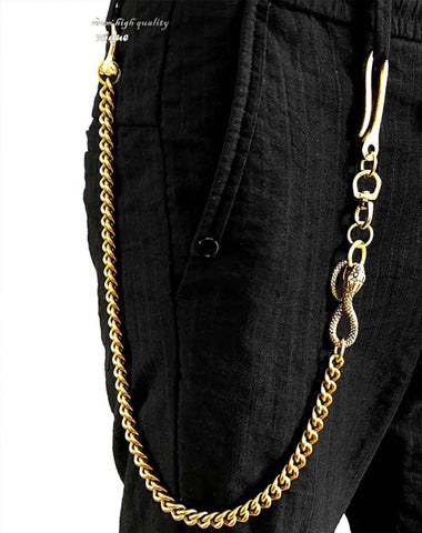 Cool Gold Long Snake Pants Chain Wallet Chain Long Biker Wallet Chain For Men