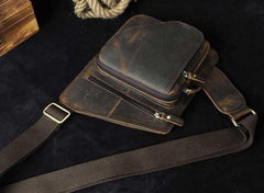 Leather Mens Chest Bag Sling Bag Sling Shoulder Bag Sling Backpacksfor men