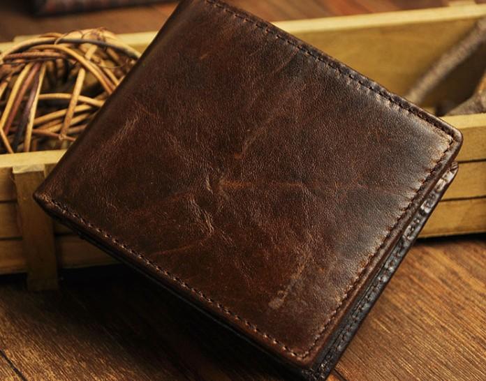 Cool Leather Mens Slim Small Wallet billfold Slim Front Pocket Wallet for Men