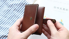 Leather Mens Small Card Wallets Front Pocket Wallet Cool Change Wallet for Men