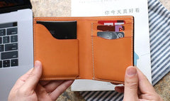 Cool Leather Mens Small Wallets Front Pocket Wallet Slim Wallet for Men