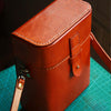 Handmade Brown Leather Mens Small Box Bag Shoulder Bag Messenger Bags for Men