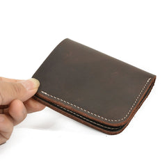 Cool Handmade Leather Mens Brown Bifold billfold Wallet Small Wallet  for Men