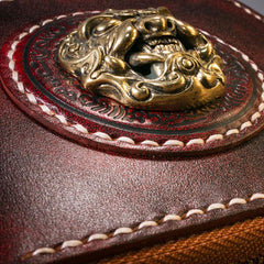 Handmade Leather Mens Chain Biker Wallet Cool Leather Wallet Small Wallets for Men