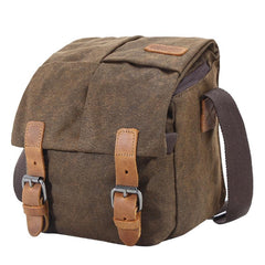 Brown CANVAS WATERPROOF MENS Small Side CAMERA Bag LARGE NIKON CAMERA BAG Gray DSLR CAMERA Messenger BAG FOR MEN