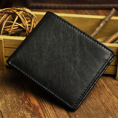 Cool Leather Mens Slim Small Wallet billfold Slim Front Pocket Wallet for Men