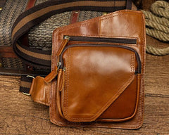 Leather Mens Chest Bag Sling Bag Sling Shoulder Bag Sling Backpacksfor men