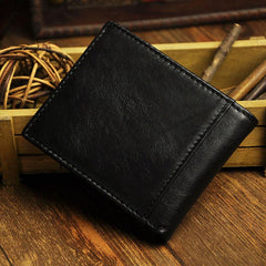 Cool Leather Mens Slim Small Wallet billfold Slim Front Pocket Wallet for Men